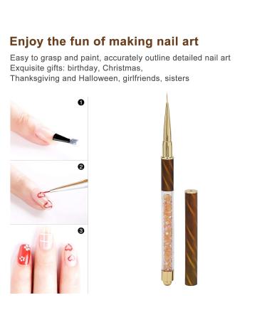 NAGEN Pointer Pen & Nail Strass Picker Tool for DIY Nail Art Orange Stripes (Train Wire) - International Shipping Available - Buy Online on GoSupps.com