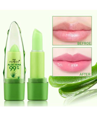 Firstfly 2 Pack Aloe Vera Color Changing Lipstick - Long Lasting Moisturizing Lip Care - Nutritious Plumper Lip Balm - Magic Temperature Color Change Lip Gloss - 2PCS - Buy Online on GoSupps.com