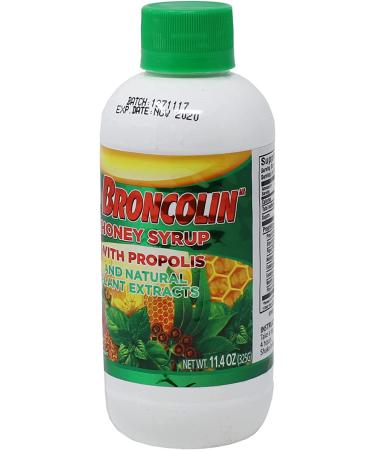 Broncolin Honey Syrup with Propolis & Natural Plant Extracts Refresh Your Throat with Elderberry Eucalyptus & Peppermint Oil 11.4 Oz Bottle Ship Internationally - Buy Online on GoSupps.com
