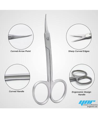 Nail Scissors Professional Cuticle Scissors Extra Strong Straight Curved Manicure Nail Art Scissors (CS-04) - Buy Online on GoSupps.com