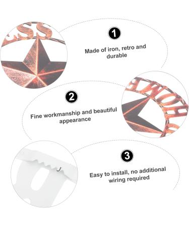 Holibanna Retro Wrought Iron Disc Home Decor Ornament Star Decor Rustic Home Wall Pendant Indoor Iron Hanging - Buy Online on GoSupps.com