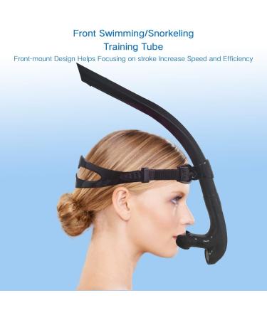 Spinosaurus Swim Snorkel for Lap Swimming and Training - Comfortable Silicone Mouthpiece - One-Way Purge Valve - Easy Breathing for Pool and Open Water - Black - Buy Online on GoSupps.com
