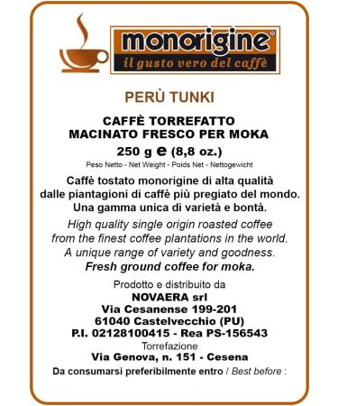 Grinded Arabica Coffee for mocha Peru Tunki - 250 gr - Buy Online on GoSupps.com