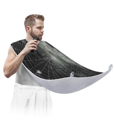 Floral Shark Beard Bib Apron Beard Hair Catcher for Men Shaving Fathers Day Anniversary Christmas Gifts for Dad Husband Beard Bib with 2 Suction Cups
