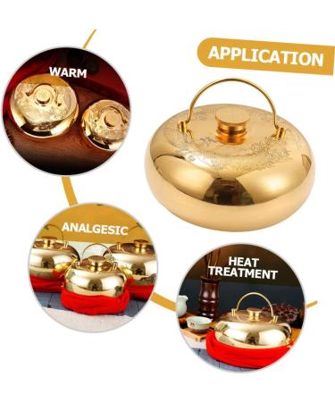 Amosfun Hand Warmer Soup - Small Heat Bottle & Hot Water Bag Brass & Copper Design Ideal for Bed & Travel International Shipping - Buy Online on GoSupps.com