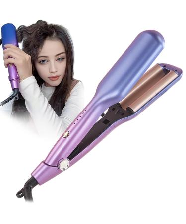 16mm Deep Hair Waver Curling Iron Wavy Hair Waving Curler Wand Volumizing Crimper Hair Tool Dual Voltage Ceramic Coating Crimper Hair Iron Curl Wand Adjustable 5 Gears Temperature
