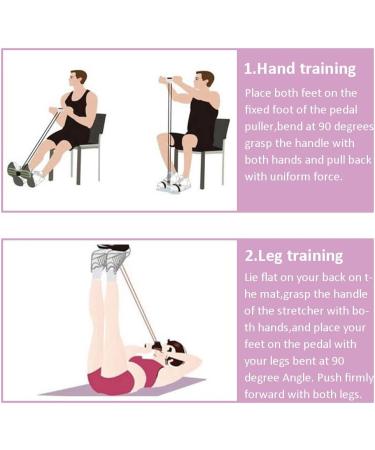 Multifunction 4 Tube Pedal Resistance Band for Full Body Workout - Pink - Buy Online on GoSupps.com