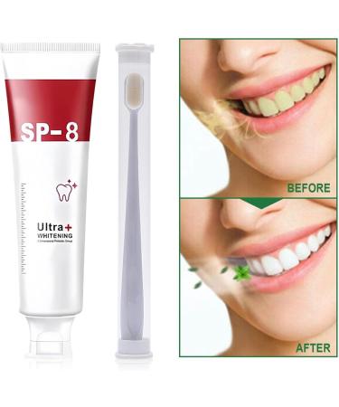 Sp-8 Whitening Toothpaste Sp-8 Niacinamide Intensive Whitening Toothpaste Sp-8 Probiotic Toothpaste Sp-8 Probiotic Toothpaste Sp-8 Teeth Whitening Toothpaste (White toothbrush+toothpaste x1 M) - Buy Online on GoSupps.com