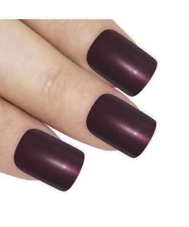 False Nails Bling Art Brown Glitter French Squoval Fake Medium Acrylic Tips