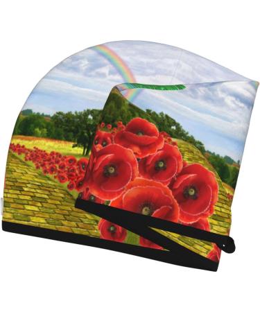 Poppies Field Yellow Brick Road Coral Fleece Dry Hair Hat Bathing Hat Used for Makeup and Bathing Poppies Field Yellow Brick Road One Size - Buy Online on GoSupps.com
