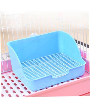 COLLBATH Box Rabbit Training Potty Chinchilla Toilet Trainer Potty Pet Pan Gerbil Toilet Rabbit Potty Plastic 28x23cm Blue - Buy Online on GoSupps.com