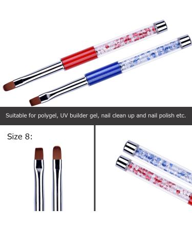 Buy Oval & Flat UV Gel Nail Brush Set | Rhinestone Handle | Professional Multicolor Nail Art Tools for Salon & DIY - Buy Online on GoSupps.com