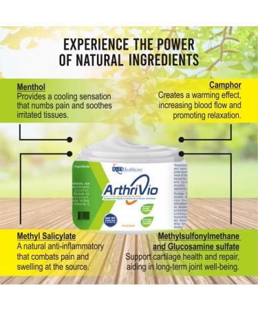 ArthriVio - Natural Pain Relief Topical Cream for Arthritis and Muscles Joints - Potent Analgesic & Anti-Inflammatory Ingredients for Immediate Relief (2) - Buy Online on GoSupps.com
