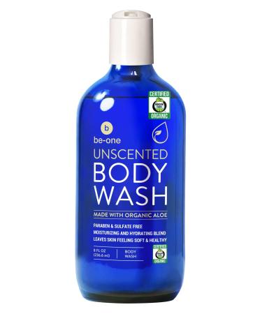 Certified Organic Unscented Body Wash by Be-One - Sensitive Skin - Moisturizing - Paraben & Sulfate Free - Vegan - All Natural - Soap - For Men & Women - Eczema - Gentle - Made in USA