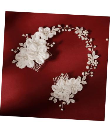 minkissy Chiffon Flower Comb Flower Hair Accessories Bridal Headpiece Bridal Headdress Bridal Comb Bridal Hair Accessories Wedding Hair Comb Mori Department Veil Bride - Buy Online on GoSupps.com