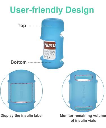 2-Pack Insulin Vial Protector Case for 10ML Short Vials - Anti-Break Sleeve for Novolog Humalog Humulin - Ideal for Diabetic Travel - Blue & Green - Buy Online on GoSupps.com