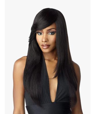 Sensationnel 100% Human Hair Empire Clip In Bangs - SIDE SWEPT BANG (Color:1B Off Black) - Buy Online on GoSupps.com