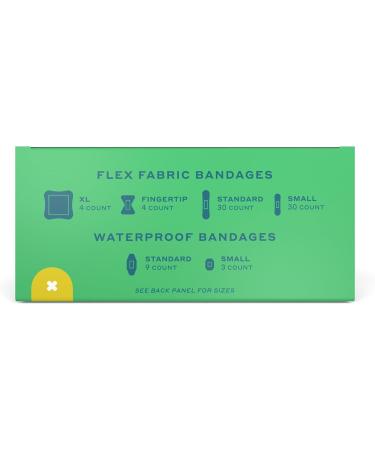 Welly Bandage Family Pack - 80 Count Waterproof Adhesive Fabric Bandages in Assorted Shapes & Patterns for Minor Cuts and Scrapes | International Shipping Available - Buy Online on GoSupps.com