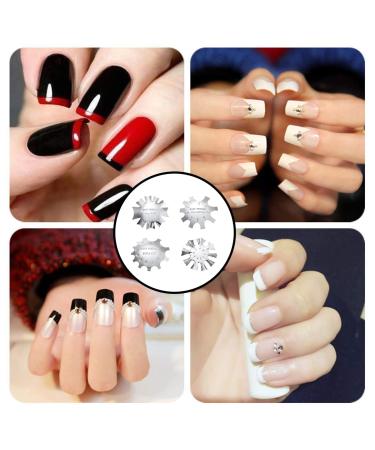 4-Piece Stainless Steel French Smile Line Manicure Tool Set | Nail Edge Trimmer & Stencil for Acrylic Modeling - Buy Online on GoSupps.com