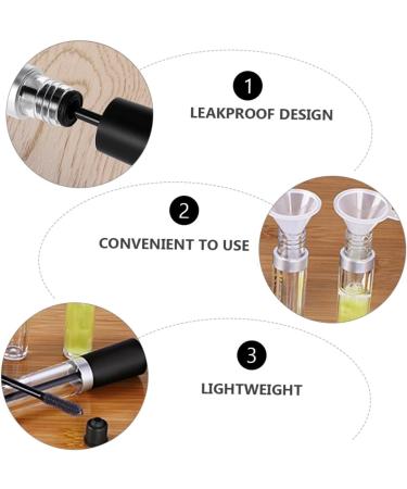 Outanaya 6pcs Eyelash Solution Bottle Portable Eyelash Tube Small Eyelash Bottle Mini Funnel Black Plastic - Buy Online on GoSupps.com