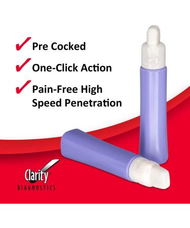 Clarity Diagnostics Pressure Activated Safety Lancets 21 Gauge (Box of 100) - Safe & Effective Blood Sampling Tool - Buy Online on GoSupps.com