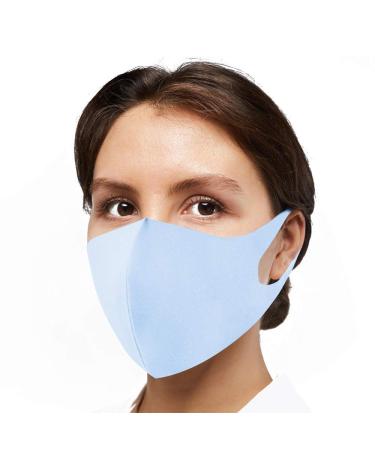 Reusable Face Mask GENERISE Stylish Face Mask x5 - Polyurethane Breathable Washable Face Mask - Unisex (Blue)