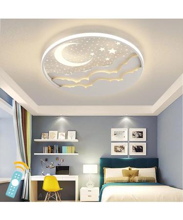 Buy LED Children Ceiling Lamp Star Moon Design Acrylic Shade Remote Control Stepless Dimming | Ultra-Thin 6cm 50W | Ideal for Bedroom & Kindergarten International Shipping Available - Buy Online on GoSupps.com