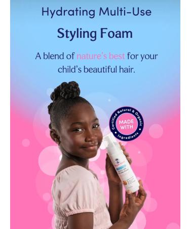 Hydrating Multi-Use Hair Styling Foam for Kids 7.5 fl oz| Made with Natural Ingredients for Sensitive Skin Eczema Psoriasis and Dry Scalp| For All Hair Types (220 ml) - Buy Online on GoSupps.com