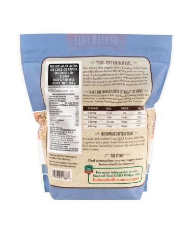 Bob's Red Mill Gluten Free Organic Quick Cooking Oats - 32 Oz | Healthy Breakfast Option - Buy Online on GoSupps.com
