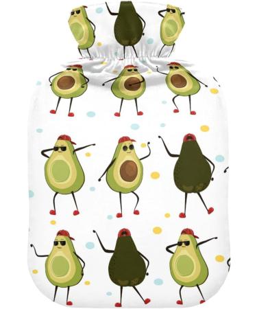 Naanle Dancing Avocado Hot Water Bottle 2L - Large Transparent Heat & Cold Therapy for Pain Relief | Perfect Bed Warmer for Hands & Feet - Buy Online on GoSupps.com