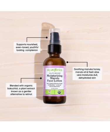 Sky Organics Youth Boost Marula Face Lotion - USDA Certified Organic, 2 fl. Oz - Buy Online on GoSupps.com