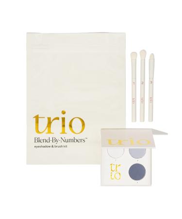 Blend-By-Numbers  Palette Kit by Trio Beauty | Eyeshadow Palette for Any Skin Tone | Eyeshadow Palette and Brush Set | Travel Eyeshadow Palette | Easy-to-Use Eye Shadow Palette Makeup | Nude Eyeshadow Palette | Moonlight