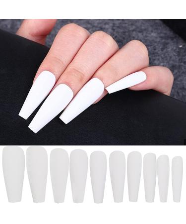 AddFavor 400pc Matte Coffin Press-On Nails Set | Black, White, Pink, Nude - DIY Acrylic Nail Tips for Women & Girls - Buy Online on GoSupps.com