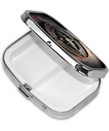 Magical Norse Runes Compass Pill Case | Travel Pill Organizer & Gift | Cute 2 Compartment Pocket Size - Buy Online on GoSupps.com