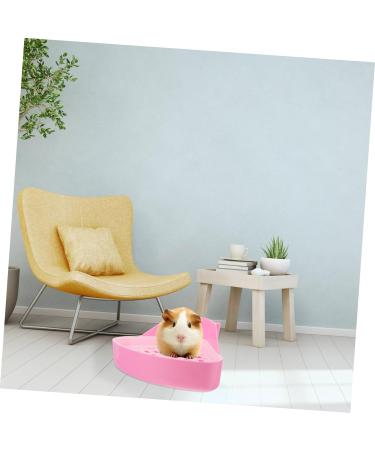 BESPORTBLE Box Rabbit Toilet Hamster Toilet Hamster Bedding Guinea Pig Toilet Small Pet Litter Pan Plastic 25X19X10CM Pink - Buy Online on GoSupps.com