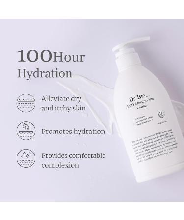 Dr. Bio Eco Moisture Lotion | 480ml Daily Face and Body Moisturizer for All Ages | Fast-Absorbing Hypoallergenic Formula for Sensitive & Dry Skin - Buy Online on GoSupps.com