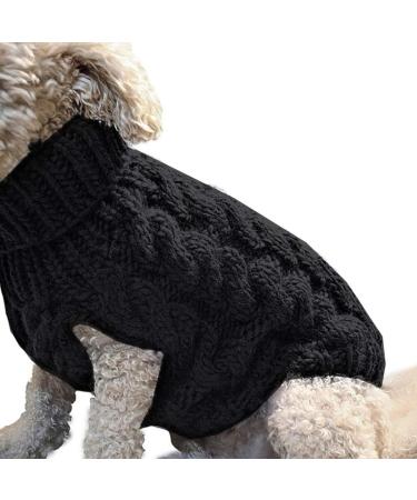 Famkit Black Dog Sweater - Turtleneck Fashionable & Warm for Small/Medium Dogs (Size L 8.8-11lbs) - Ideal for Outdoor Use - Buy Online on GoSupps.com