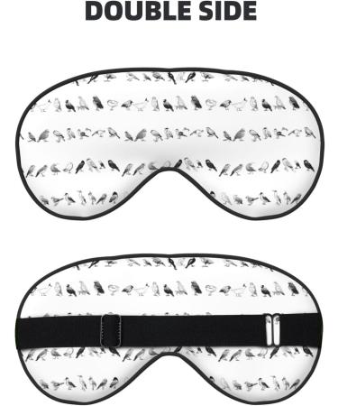 Buy Reusable Soft Sleep Mask Eye for Men & Women - Blackout Eye Cover for Better Sleep Travel & Camping - Perfect Gifts in Black & White Birds - Buy Online on GoSupps.com