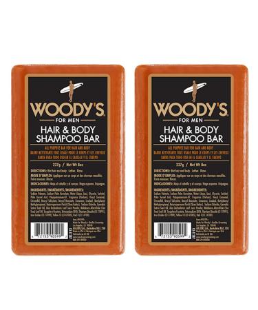 Woody's 2-in-1 Shower Bar Shampoo & Body Wash for Men All Skin & Hair Types 8 Fl Oz (2 Pack) Tea Tree 8 Ounce (Pack of 2)