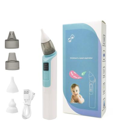 Baby Nasal Aspirator USB Rechargeable Electric Nose Sucker 6 Suction Levels Booger Suction Blackhead Remover Professional Baby Nose Cleaner for Newborn Toddlers and Kids (Blue)
