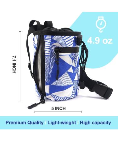 NewDoar Rock Climbing Chalk Bag with Quick-Clip Belt and Zippered Pockets - Blue - Buy Online on GoSupps.com