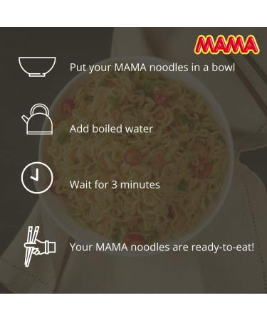 Mama Instant Noodles Bundle - Chicken & Tom Yum Shrimp Flavors - 30 Packs of 55g & 60g - Authentic Oriental Instant Soup - Buy Online on GoSupps.com