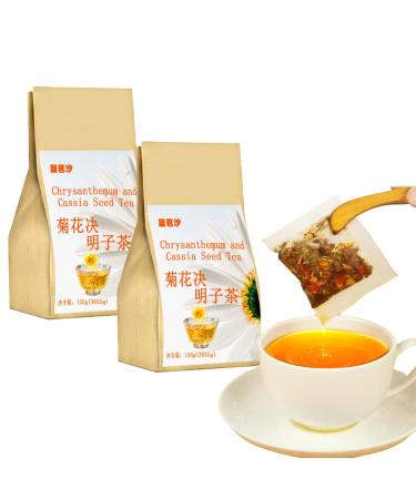 Chrysanthemum Cassia Seed Tea Bags 10.6OZ/300g(5g*60bags) Combination of Floral Tea Chrysanthemum Cassia seed Burdock Wolfberry Honeysuckle Osmanthus Flower Chinese Herbal Tea