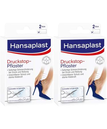 Hansaplast pressure stop patch (2 pieces) transparent pressure point patches for the prevention of bubbles transparent plaster for immediate pain relief (pack with 2) 2 pieces (2 pack)