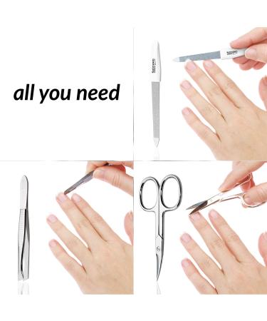 marQus 3-Piece Travel Manicure Set | Solingen Nail Care Kit with Nail Scissors & File - White - Buy Online on GoSupps.com