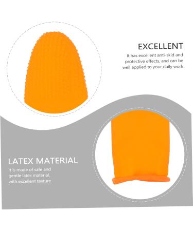 FOMIYES 100pcs Finger Cots - Thumb Caps & Finger Protectors | Durable Finger Sleeves - Ideal for Safe Handling | Orange 6.5x2.4x0.5CM - Buy Online on GoSupps.com