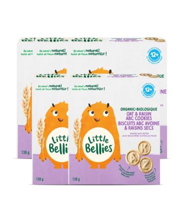 Little Bellies Organic Oat & Raisin Cookies (Pack of 5 x 130g Individual Packs)