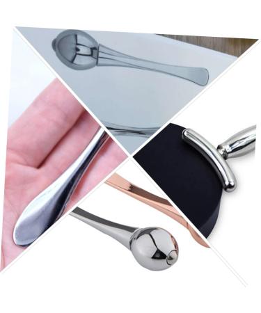 Double-End Facial Mask Spoon Set - Portable Beauty Scoop & Eye Cream Applicator | 9.6x3.5cm Silver - Buy Online on GoSupps.com