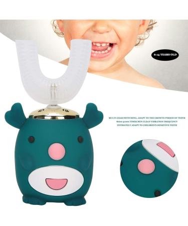 U-Shaped Kids Automatic Toothbrush | 5-Speed Autobrush | Cute Cartoon Design | Electric Toothbrush for Toddlers (Green, 6-14 Years Old) - Buy Online on GoSupps.com