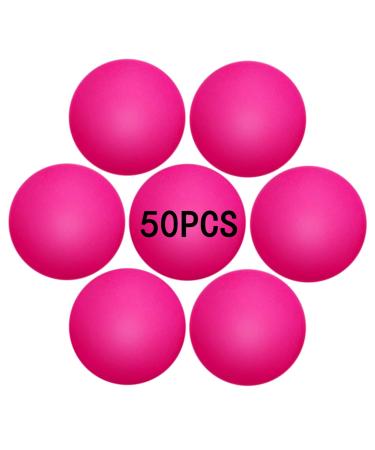 40MM Ping Pong Balls 50 Pack Assorted Colored Tennis Balls Multi Color Plastic Balls Fun Beer Ping Pong Balls Bulk for Beer Pong Balls Arts and Craft Party Decoration Cat Balls Hot Pink